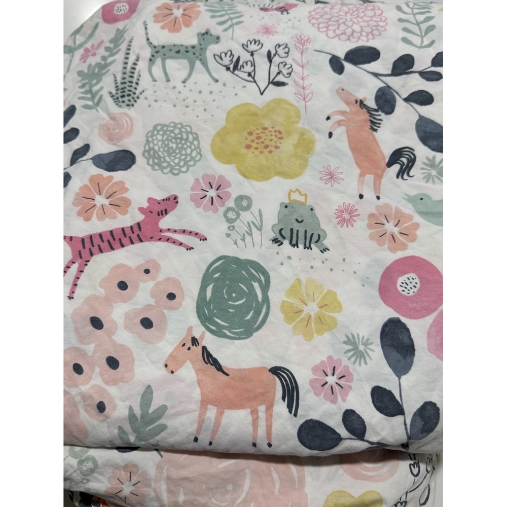 Pottery Barn Kids Sasha's Garden Twin Organic Cotton Sheet Set Flat Fitted